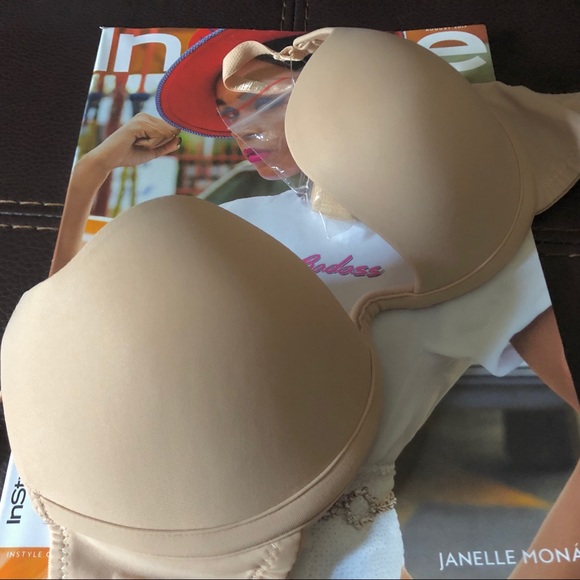 NWT B-D backless deep plunge multiway BEIGE padded 1/4 cup flexi push up bra - Picture 2 of 13
